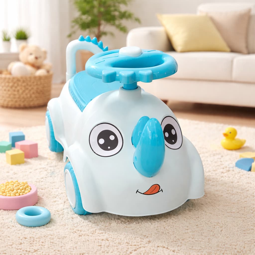 Andador Infantil Rinoceronte Volante Rabinho que iluminam Adesivos Personalizados Primeiros Passos