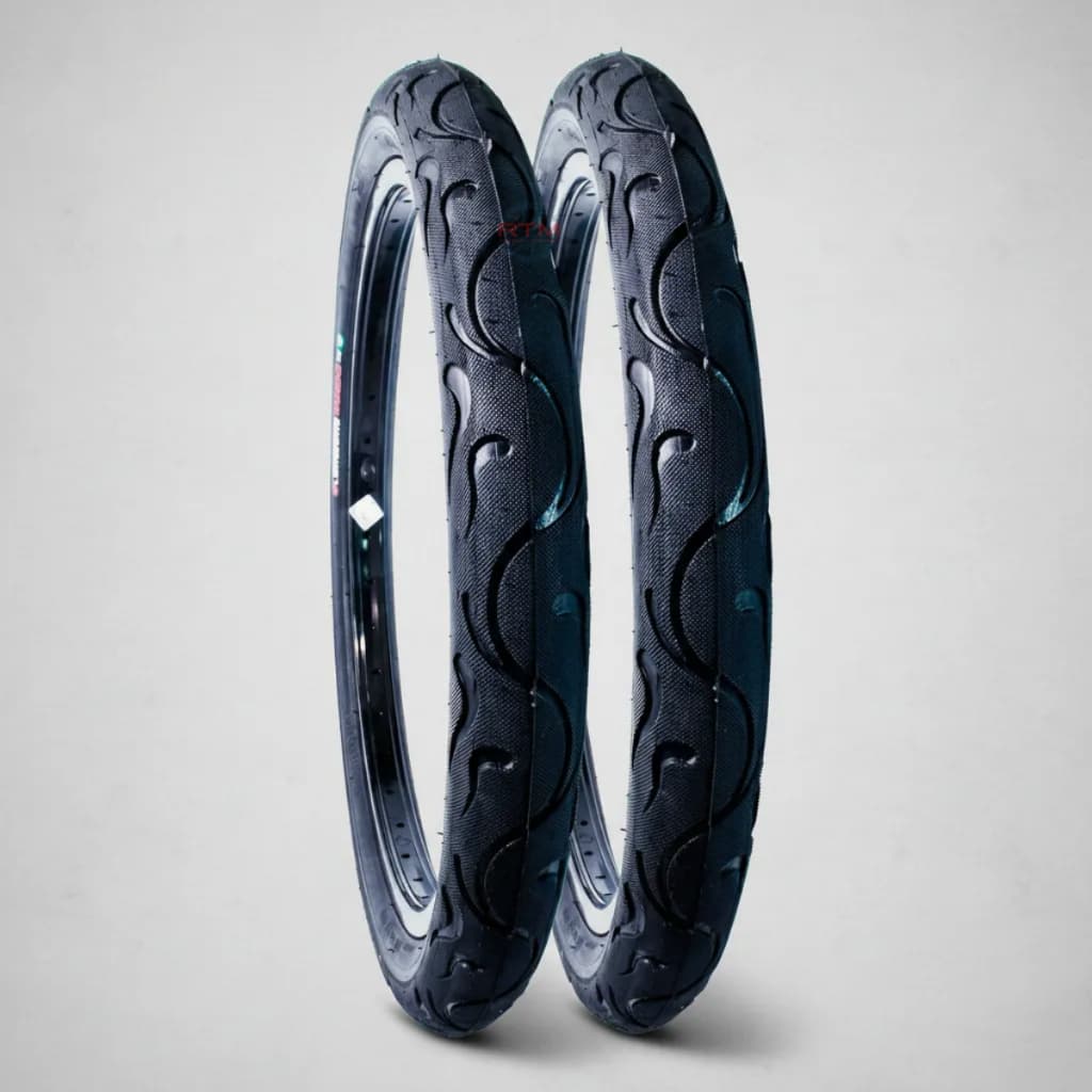 PAR PNEU ARO 20X2.125 CINBORG IRADO FIRE BALÃO DESENHO CHAMA BMX CROSS