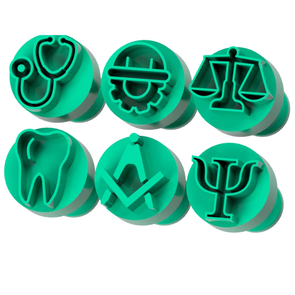 Kit carimbinhos profissões, brigadeiro, doces