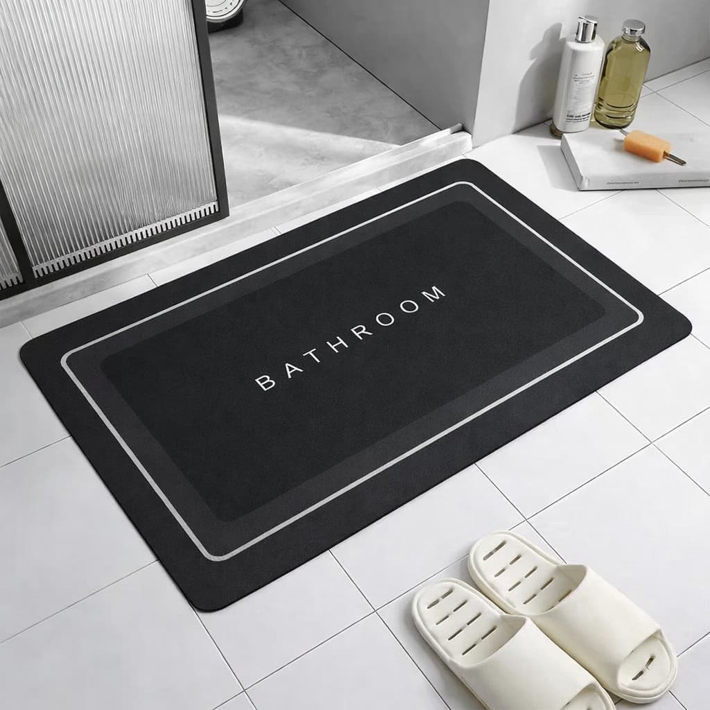 TAPETE de Banheiro Antiderrapante Super Macio Impermeável Durável Secagem Rápida Cores e Estampas Sortida Envio Imediato
