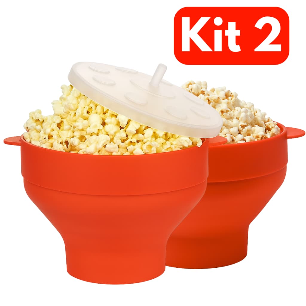 Pipoqueiras de Silicone Para Micro-ondas Com Tampa Retrátil 3L