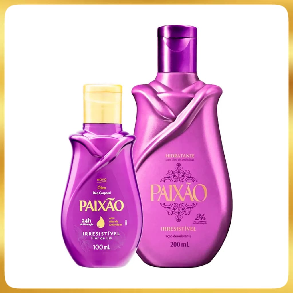 Kit Hidratante 200ml + Óleo 100ml Corporal Irresistível Paixão Promoção
