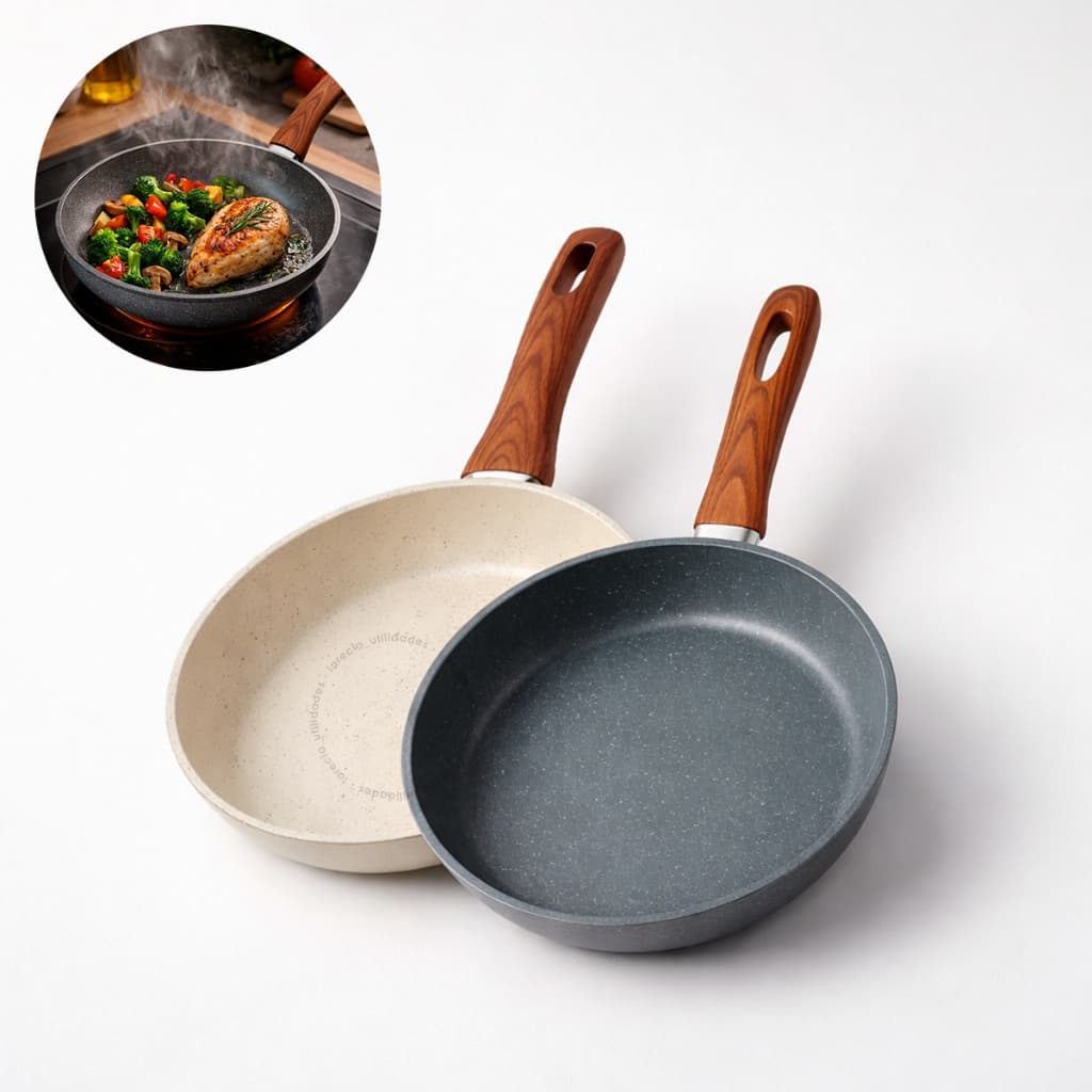 Frigideira Antiaderente 24cm Revestida Cerâmica Indução Gás Elétrico