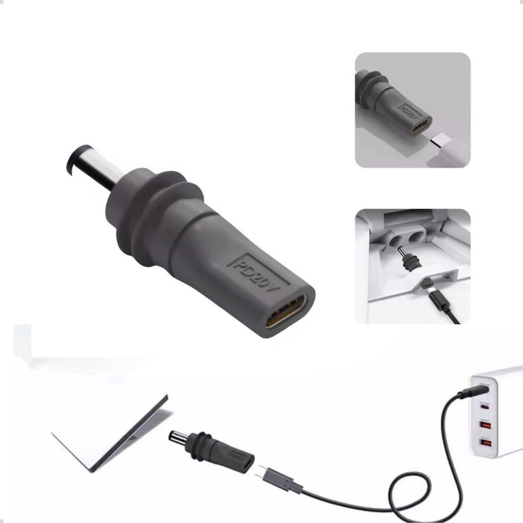 Adaptador Tipo-C DC para Starlink MINI 20v 5A 100w Cinza com chip PD power delivery