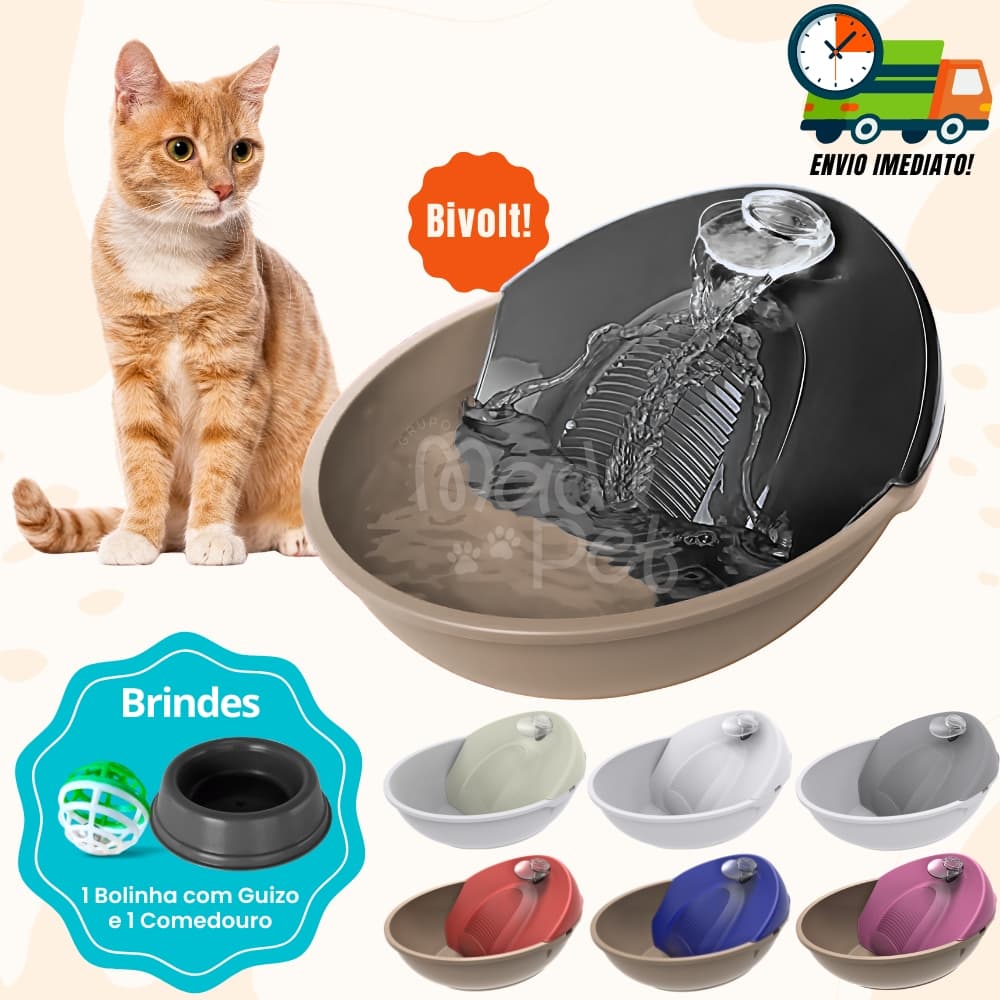 Fonte Para Gatos e Cães Bebedouro Automático Purificador de Água + Filtro Promoção Envio Imediato