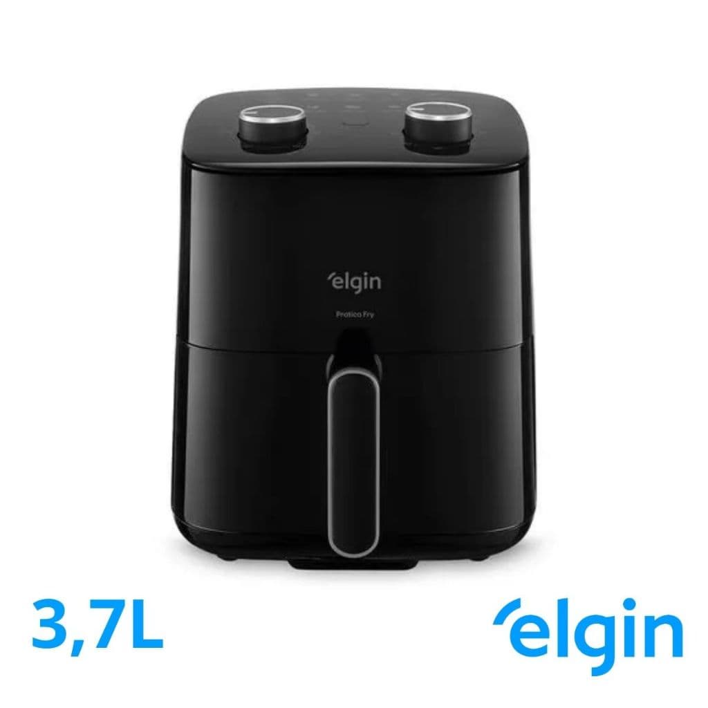 Air Fryer Elgin 3,7L 127v Pratica Fry 3 em 1 Antiaderente 1400W Preta Cozinha Saudável