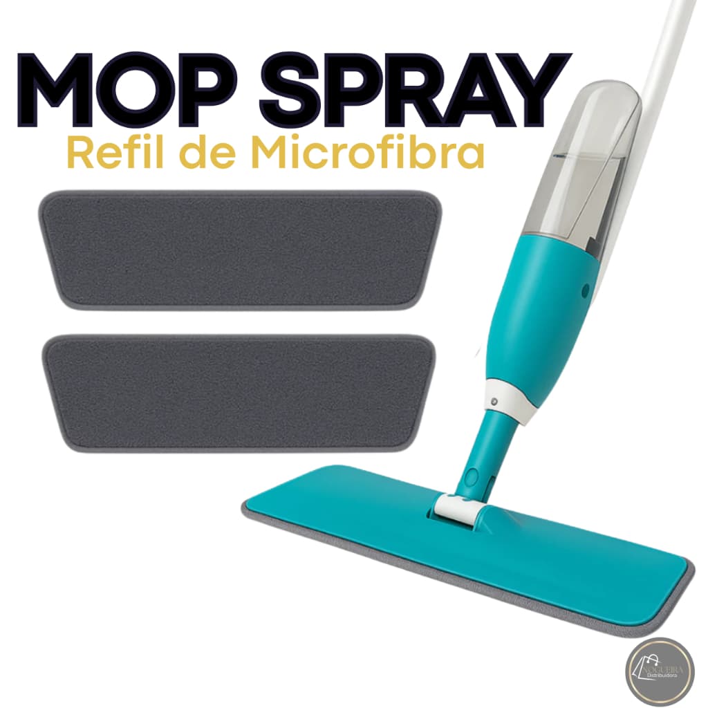Mop Spray Com ou Sem Refil de Microfibra Prático e Econômico Cabo de 125cm