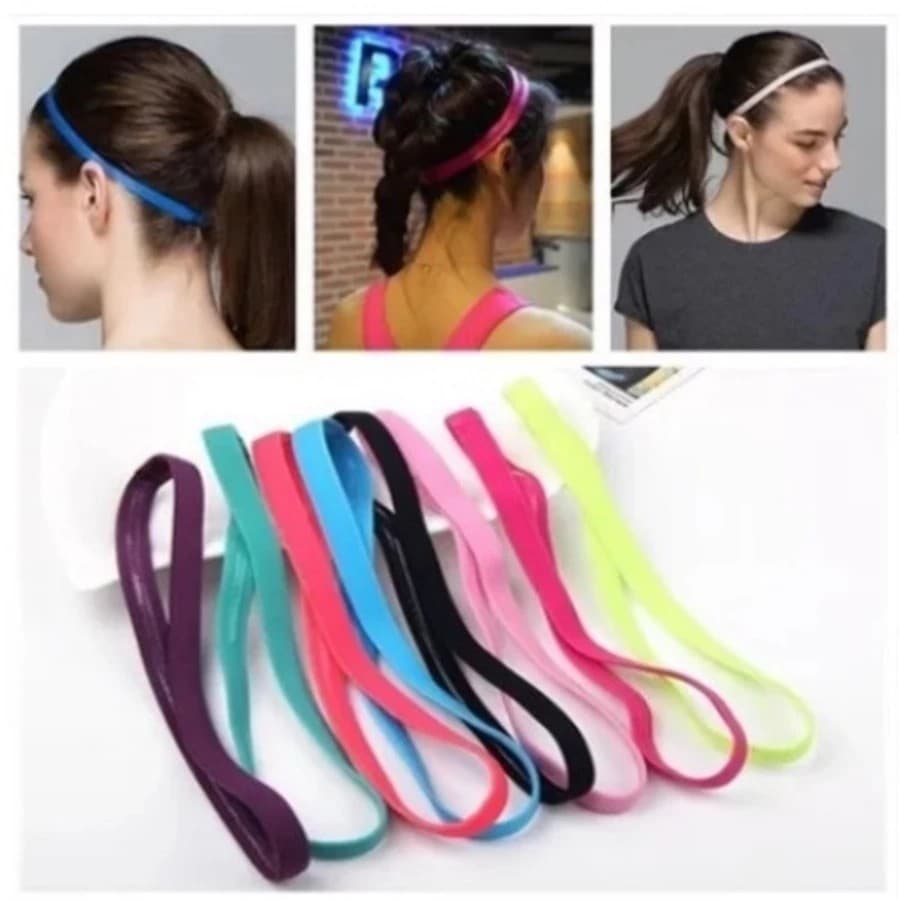 Kit com 6/18/36 Faixas de Cabelo Esportivas Elásticas Antiderrapantes Multicoloridas Unissex