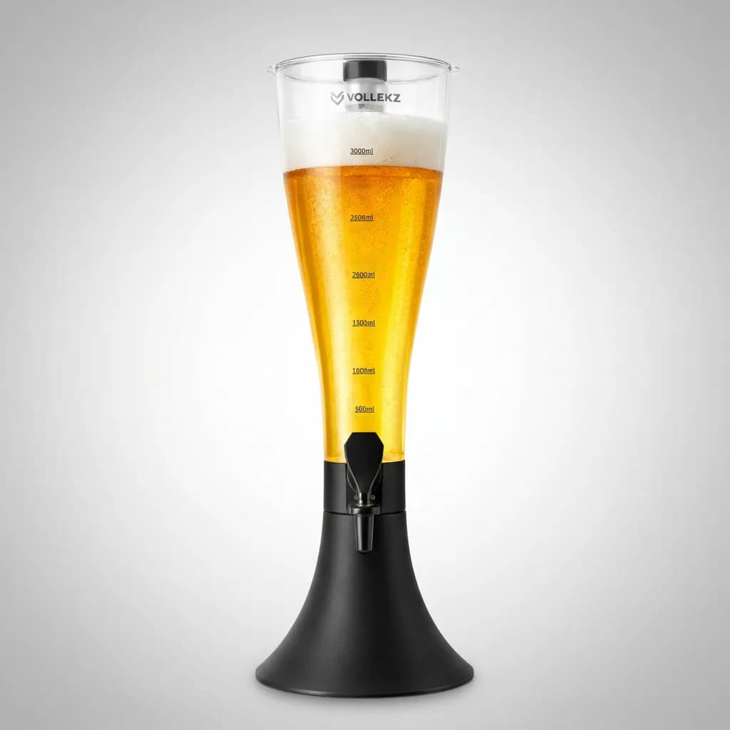 Torre de Chopp 2,5/3 Litros Tulipa Vollekz com Refil Congelante de Aço Inox - Vollekz