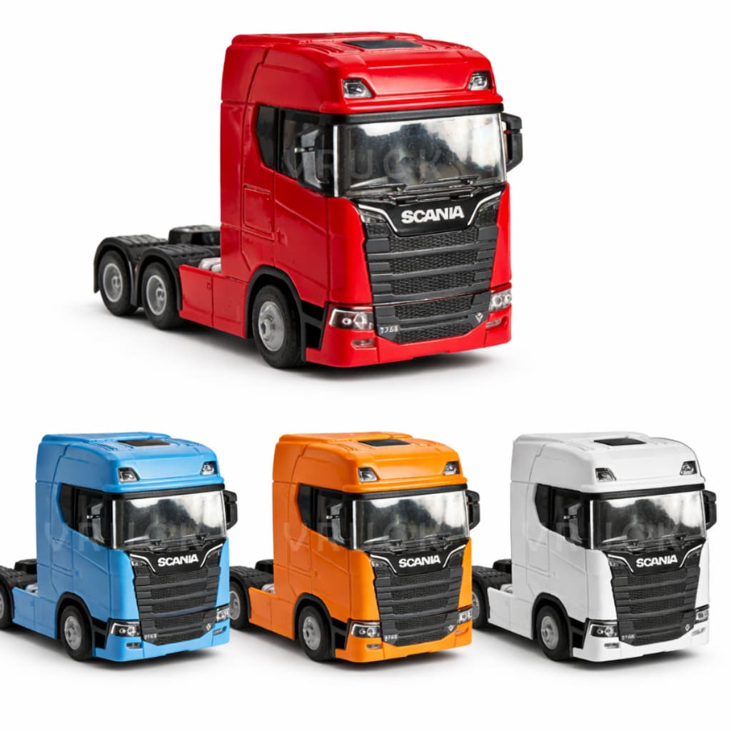 Miniatura Caminhão Scania 1/42 Trucado Metal Som Luz Fricção 4 Cores Colecionável