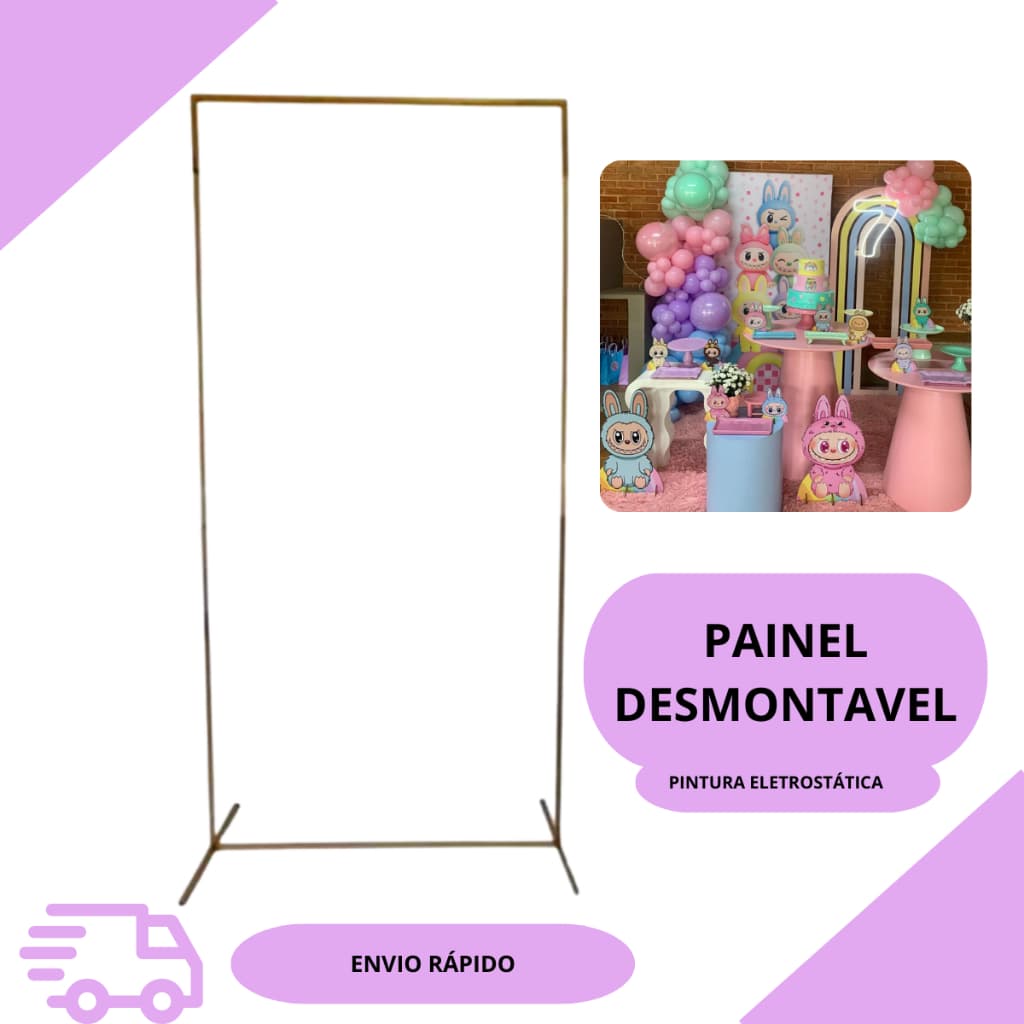 Painel Arco Romano Retangular 1x2 Desmontável | Estrutura de Suporte Premium para Decoração de Festas e Eventos