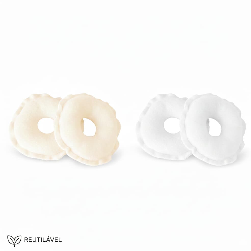 Kit Rosquinhas Amamentação Protetor de Mamilo Seio Soft Anatômico Lavável Antialérgico Alívio Rachaduras Pós Parto