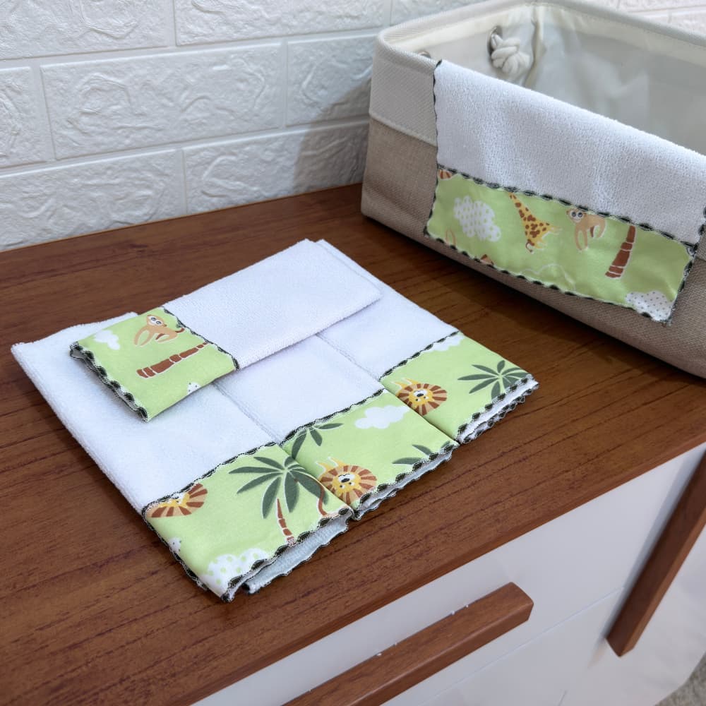 Kit 5 Toalhinhas Higiênicas de Ombro Atoalhado para Bebê
