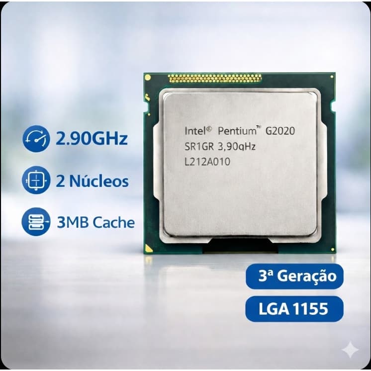 Processador Intel LGA 1155 Pentium G2020 3M de Cache, 2,90 GHz / 3a geração