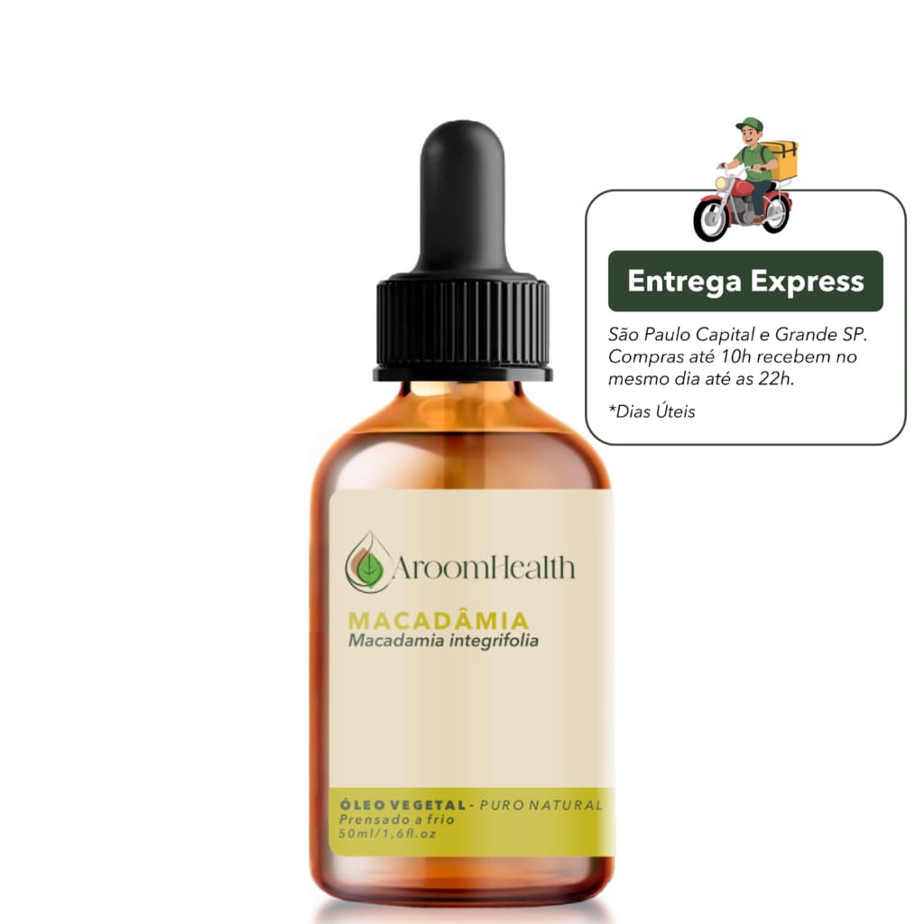Óleo vegetal de Macadâmia puro natural 50 ml Cabelo e Pele