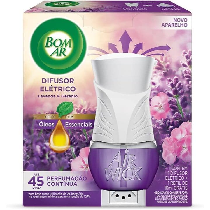 Bom Ar Difusor Elétrico Lavanda e Gerânio16ml