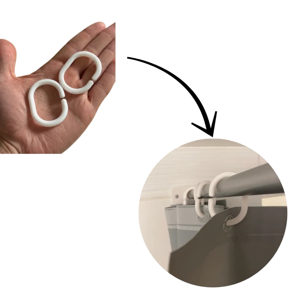 Argolas para Cortina de Banheiro - Kits com 12 ou 7