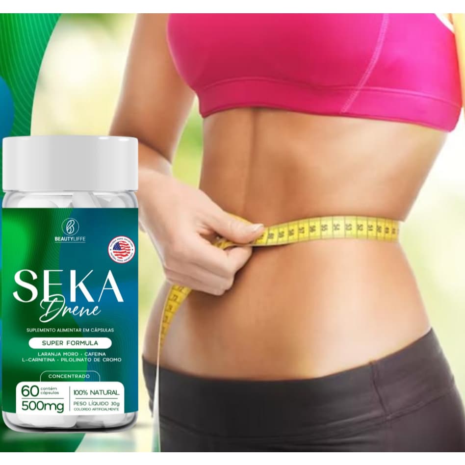 Seka Drene Super Formula 60 cps 500mg Original Acelere o Metabolismo e Elimine Retenção