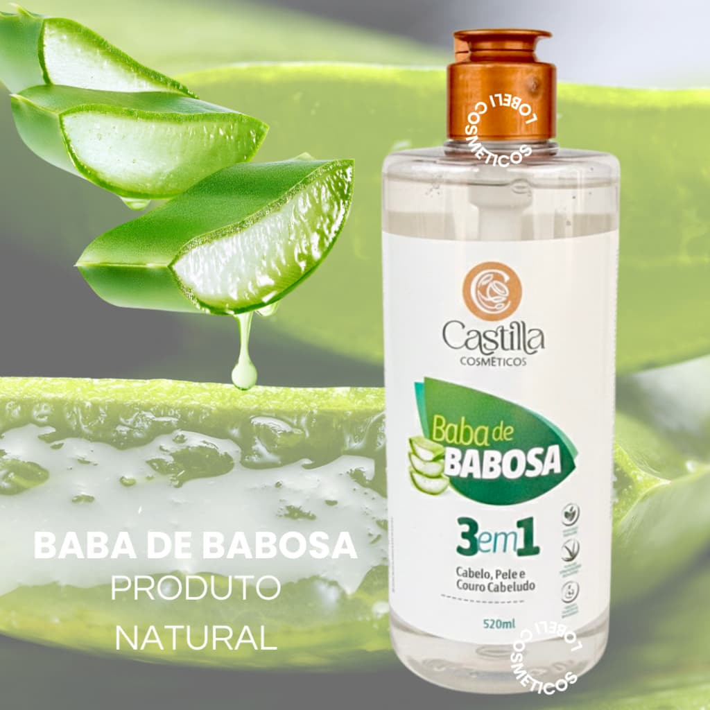 Baba de Babosa 520ml Extrato Natural Tratamento para Cabelos e Pele Aloe Vera Castilla