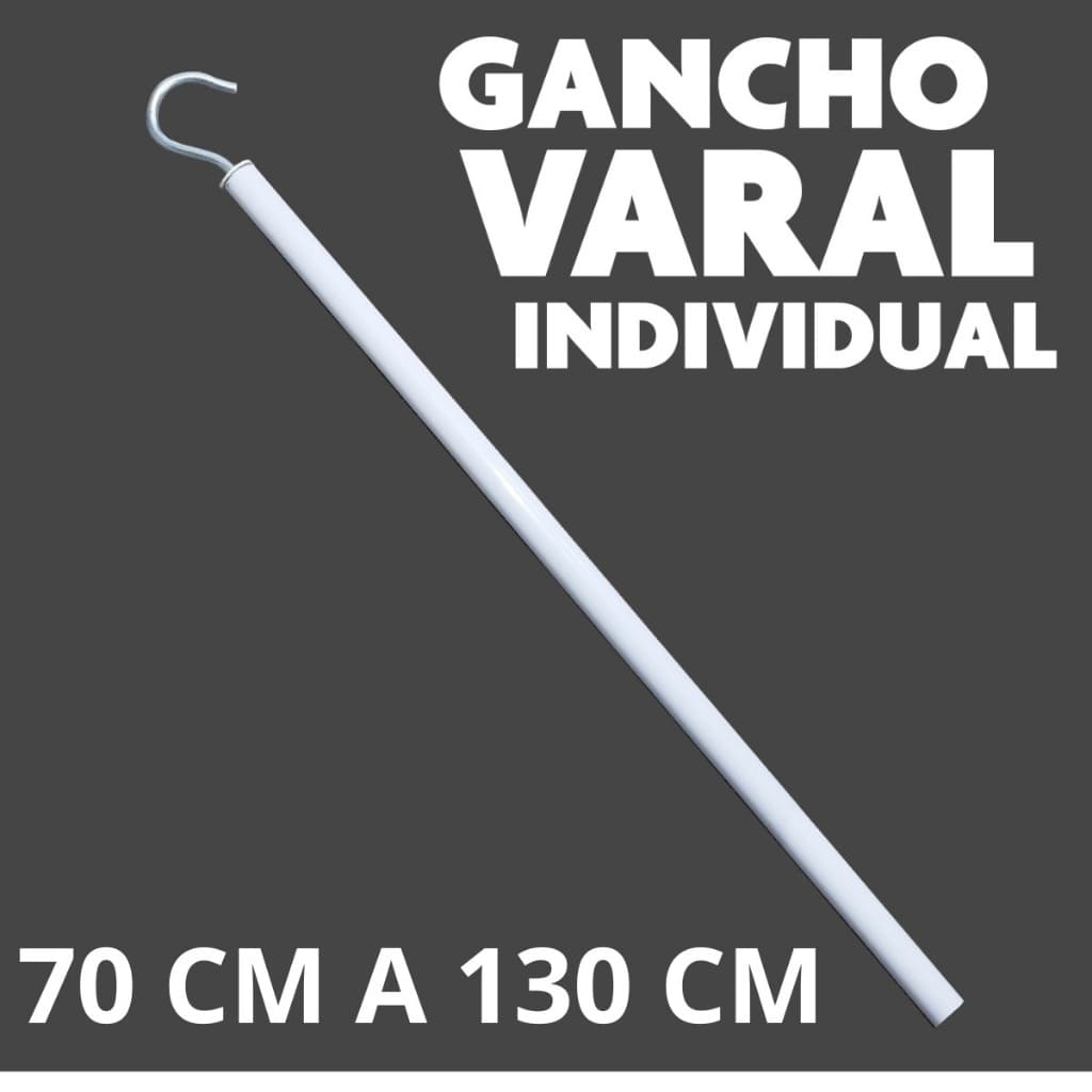 Puxador Gancho Haste Para Varal De Teto Parede Individual Aluminio - Bitenfer Varais