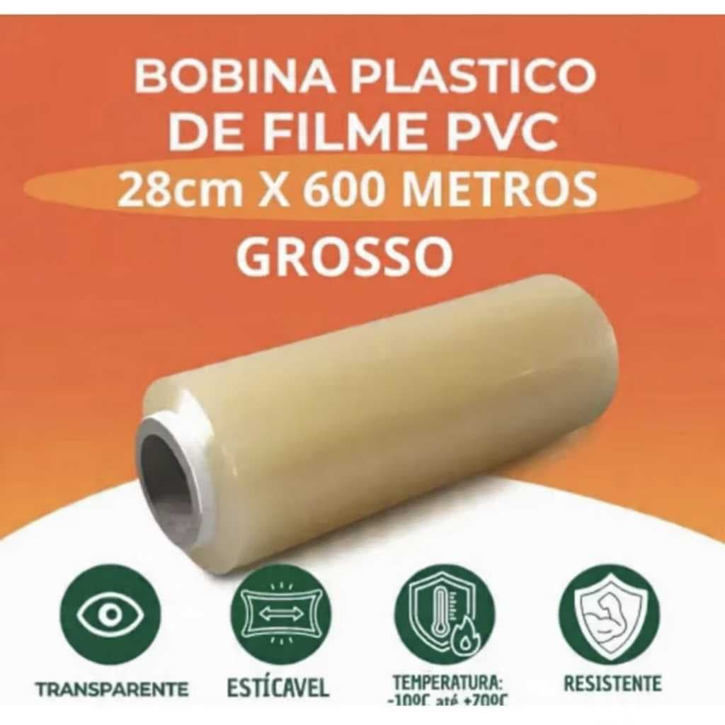 Filme PVC Transparente 28cm x 600m 08 Micras