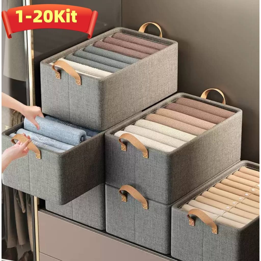 Caixas Organizadoras Armazenamento Reforçadas para Guarda-Roupas  Multiuso para Roupas Íntimas, Calças e Jean