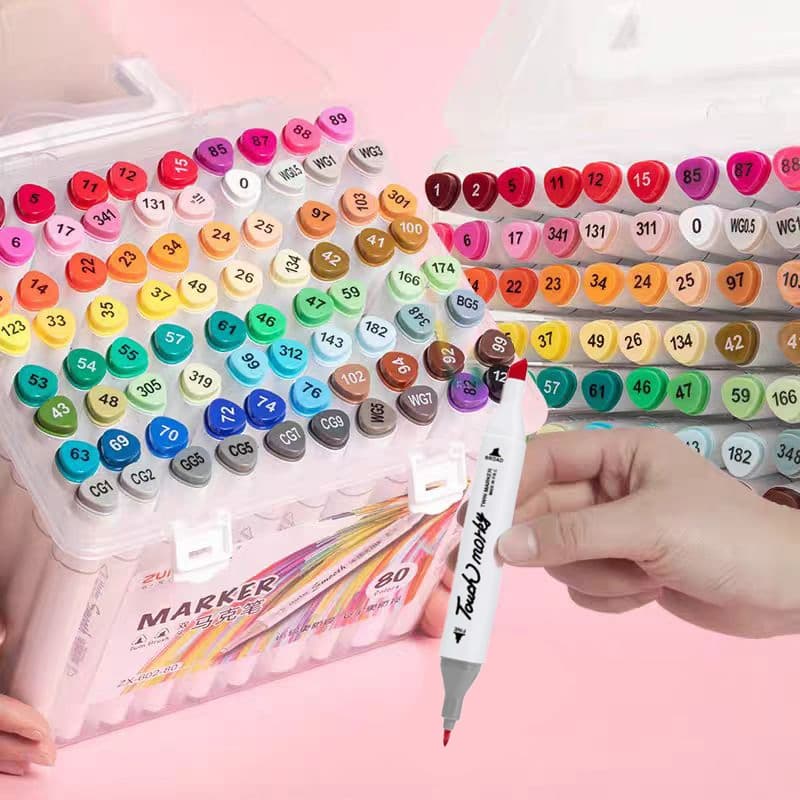 24 a 60 Marcadores Tinta Acrílica Caneta Brush Canetinha Pintar Aquarela Plástico Escola Escritório