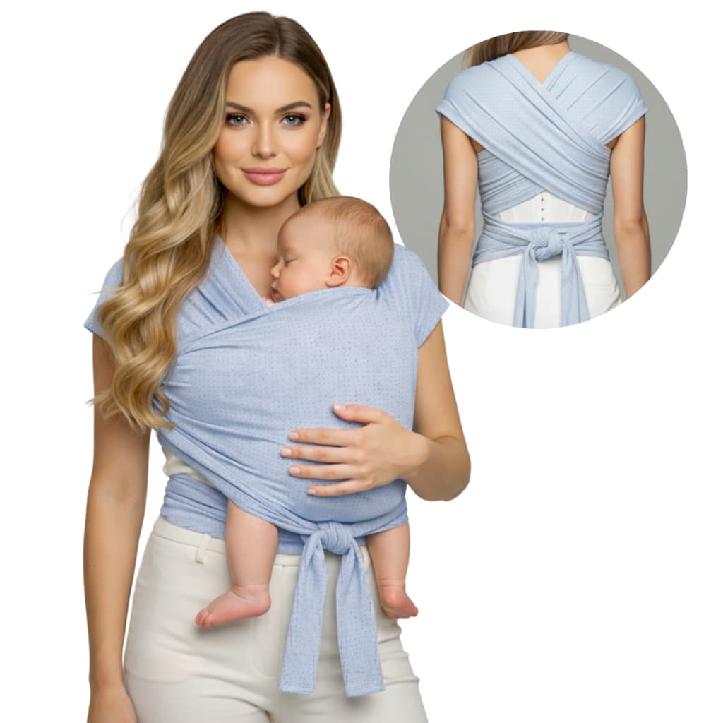 Canguru Sling De Bebe Carregar Recem Nascido Dry Fit Furadinho Premium Cinza Ajustavel