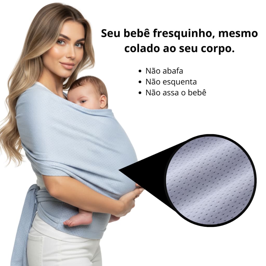 Sling Bebê Slingbebe Canguru Bebe Sling Para Recem Nascido Dri-fit Premium Cinza Único