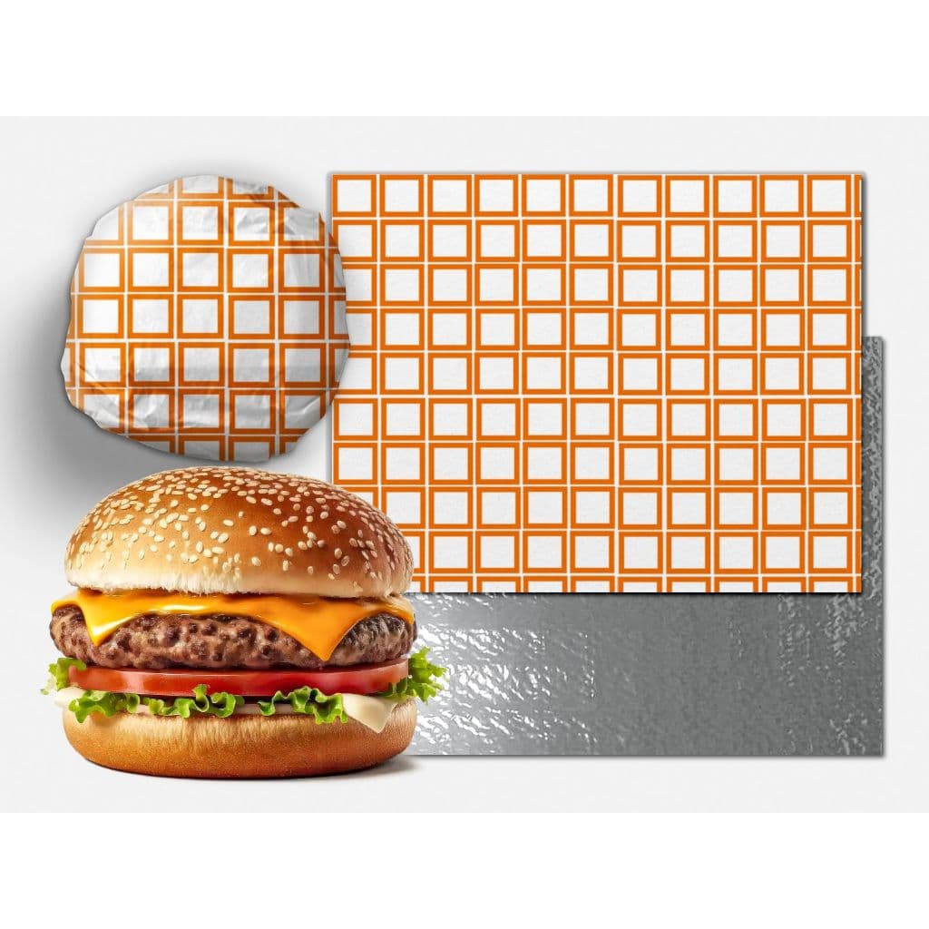 500 papel 33x37 acoplado térmico laminado metalizado anti gordura burguer burger hamburguer