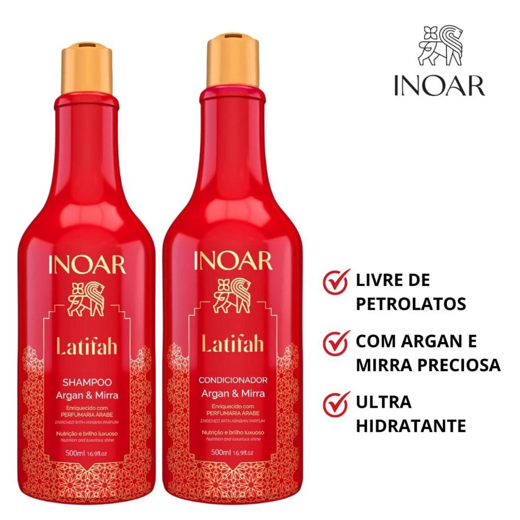 Inoar - Kit Latifah Argan e Mirra Shampoo e Condicionador 500ml| Envio IMEDIATO !