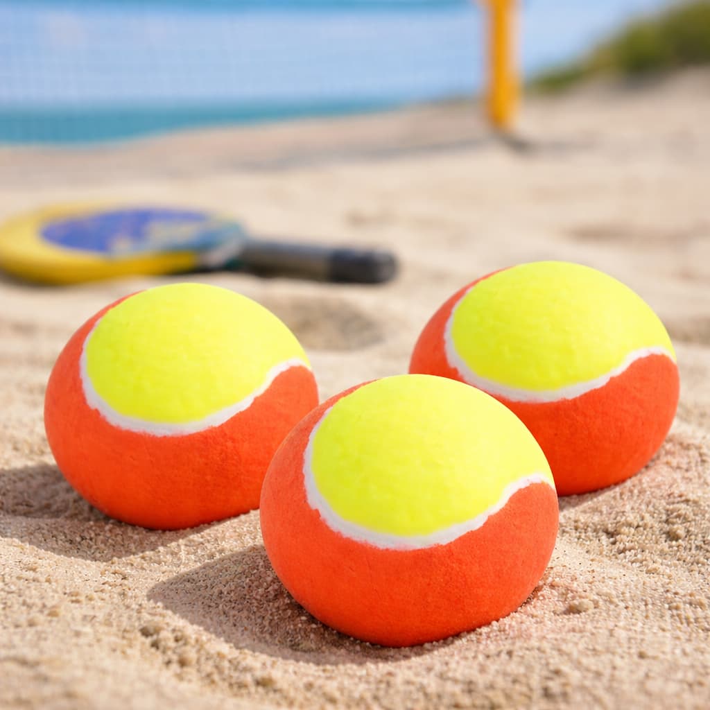 Kit 6 Bolas De Beach Tennis Lorben Baixa Pressão Laranja Amarela Macia Resistente Alta Durabilidade