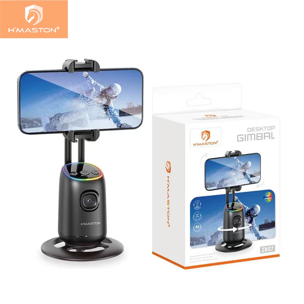 Gimbal Suporte Celular 360° Rastreamento Facial Suporte de telefone versátil H'maston ZB07