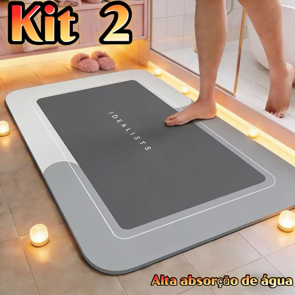 KitTapete Antiderrapante de Banheiro Super Absorvente,Tapete Absorvente Antiderrapante Para Banheiro/Porta De Entrada