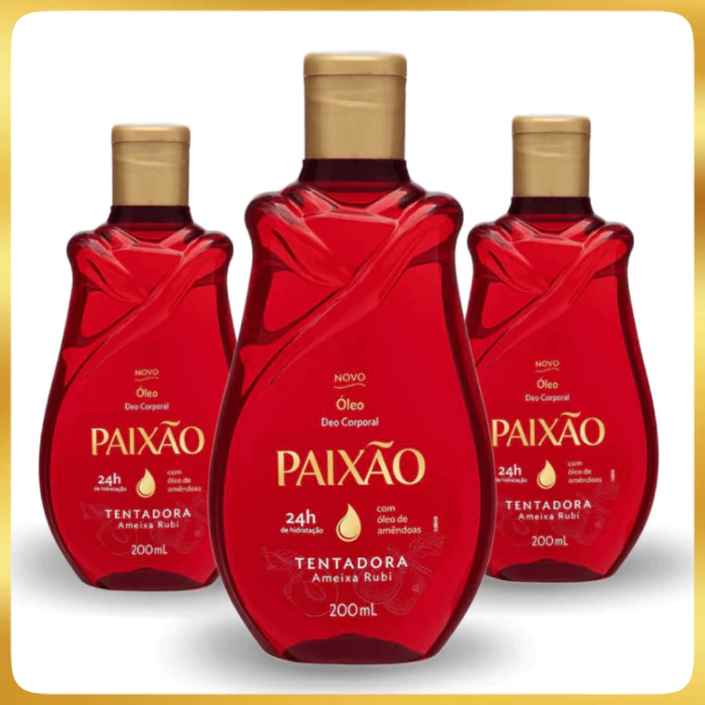 Kit 3 Óleo Desodorante Corporal Tentadora Ameixa Rubi Frasco 200ml Paixão