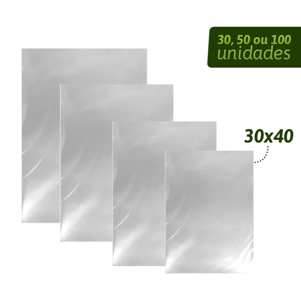 Kit 100 Sacos 30x40 Transparente para Embalagem Resistente Reforçado Embalagem Reciclável