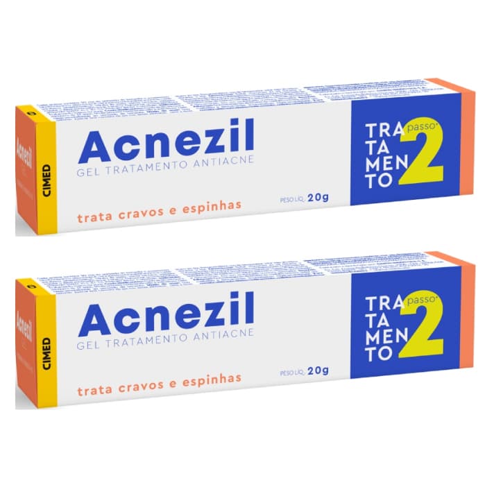 Kit 2x Acnezil Gel Tratamento Para Cravos Espinhas  20g