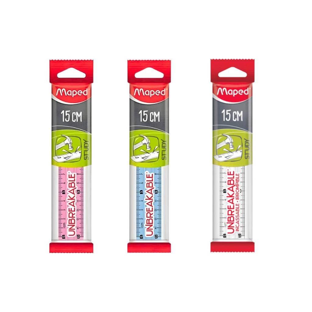 Régua Flexível 15cm Inquebravel Cristal Unbreakable - Maped | Papelaria Material Escolar Medidas
