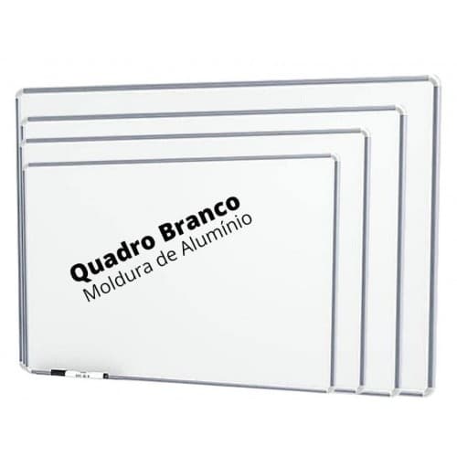 Quadro Branco Moldura em Alumínio Lousa + 4 Pincel + Apagador - Tamanho 60x40 ou 70x50