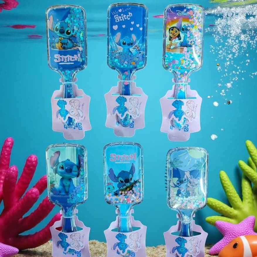 Escova De Cabelo Infantil Com Glitter Interno Lilo Stich