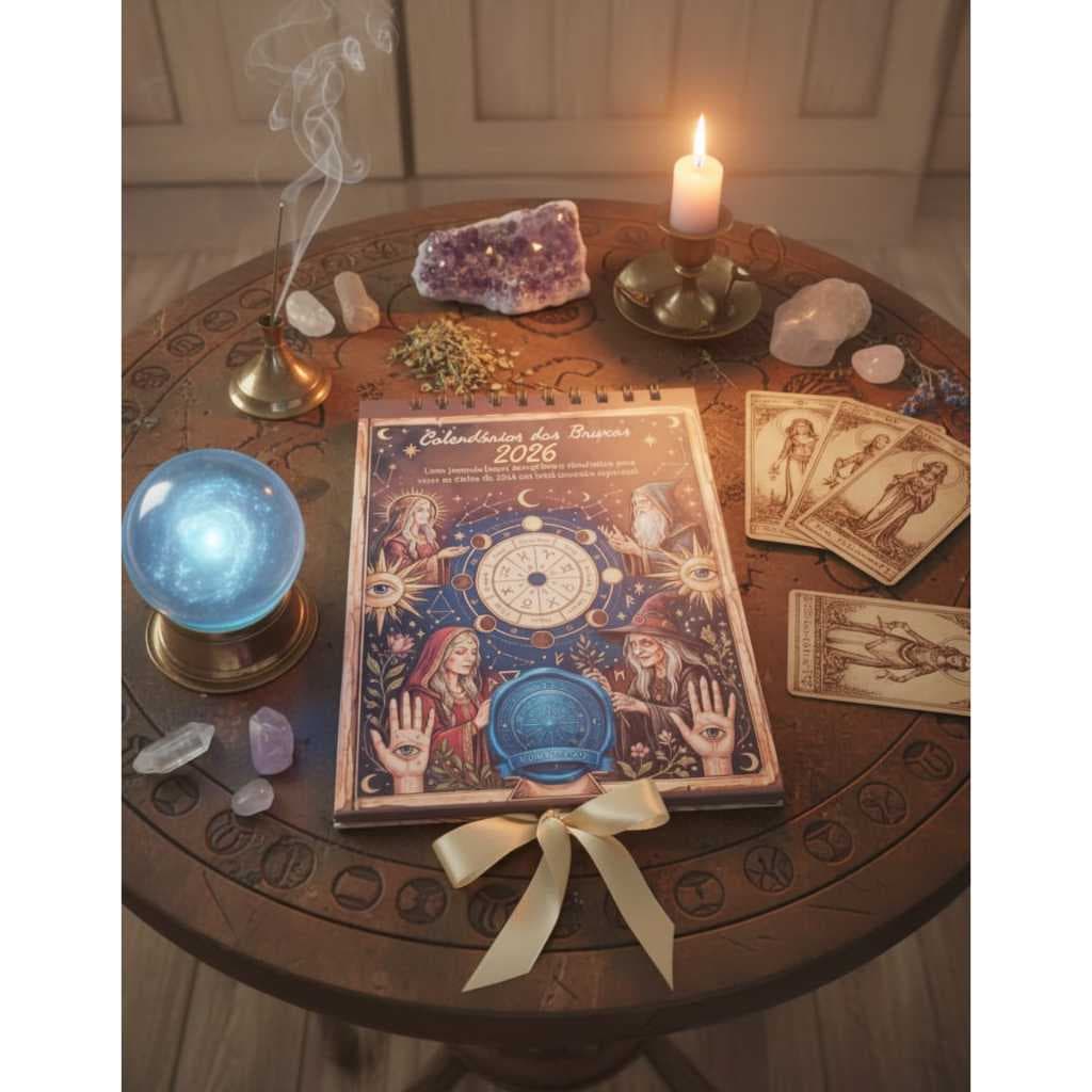 Calendário de Mesa   2026 Bruxas esotérico roda sul ou  roda norte
