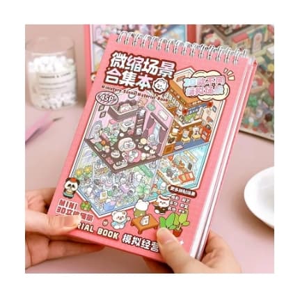 Coleção de cenas em miniatura Desenhos Animados 3D Paisagismo Adesivos DIY Acompanha pinça