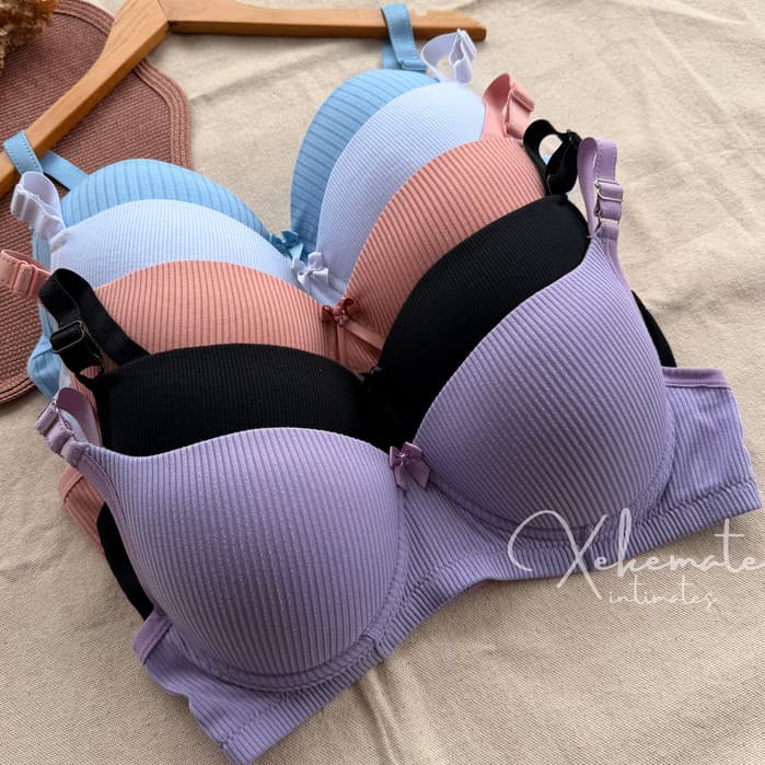 Kit 5 Sutias Plus Size com Bojo Canelado Reforçado Alças Largas Conforto Sustentação Moda Feminina