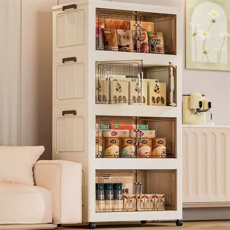 Armário Dobrável com Rodinhas Empilhavel Caixa Organizadora com Tampa Diversos Multiuso