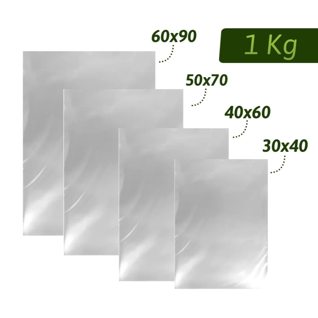Kit Saco Transparente para Embalagem Resistente Super Reforçado 30x40 40x60 50x70 60x90 Pacotes 1kg
