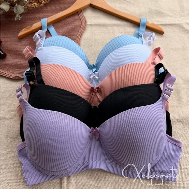 Kit 5 Sutias Plus Size com Bojo Canelado Reforçado Alças Largas Conforto Sustentação Moda Feminina