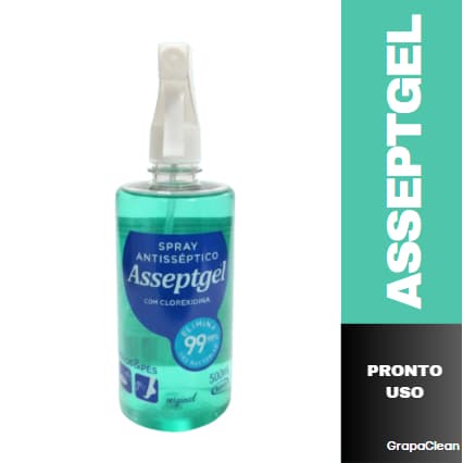 ASSEPTGEL SPRAY ANTISSEPTICO COM CLOREXIDINA 500ML