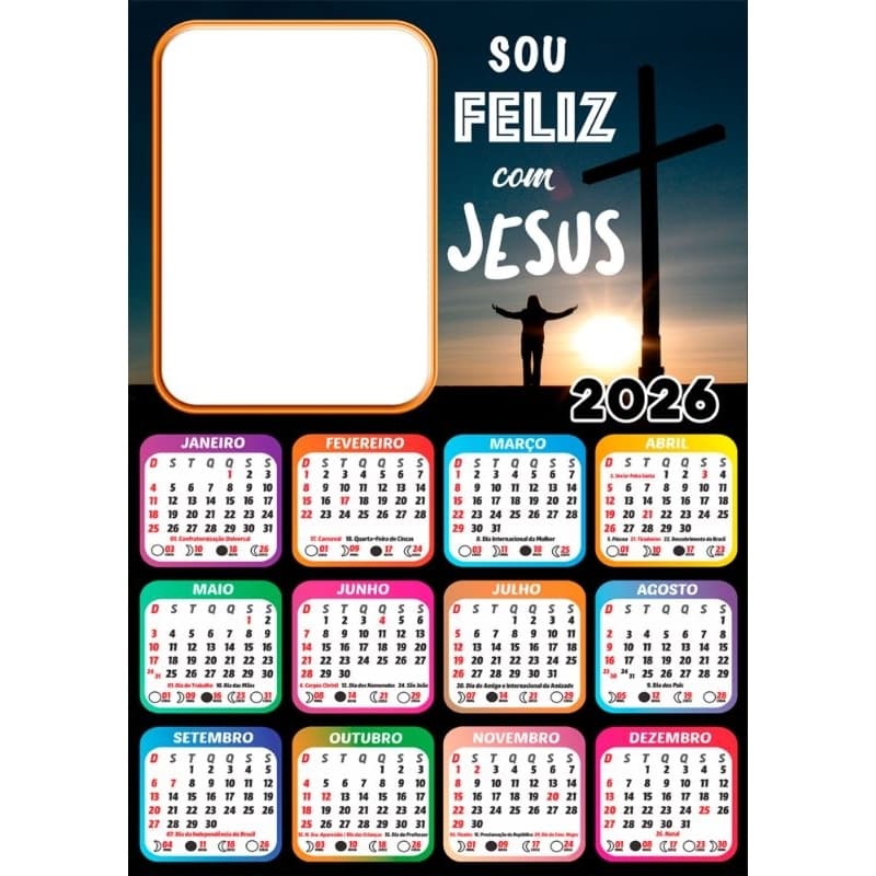 2🙏 Calendário 2026 Religioso Personalizado | Opção Plastificado