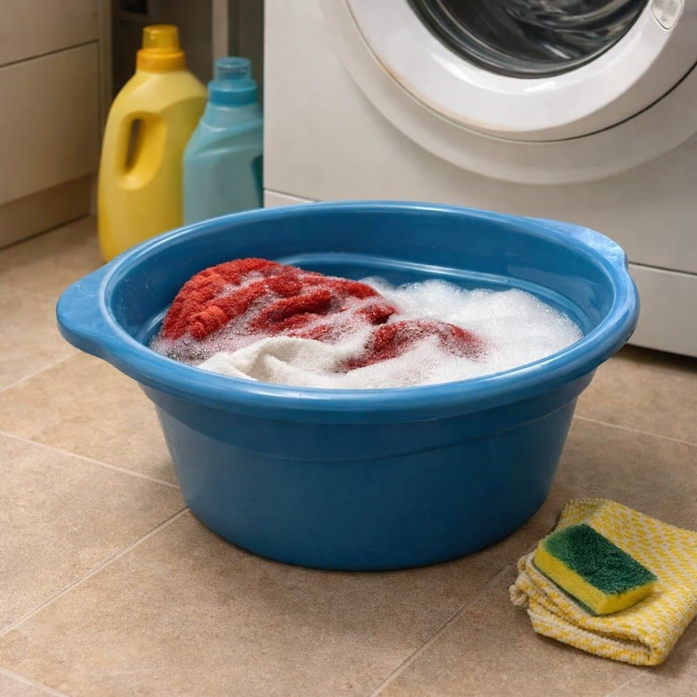 Bacia Redonda Plástica 25 ou 35 Litros Reforçada Grande Balde Lavar Roupa Serviço Multiuso