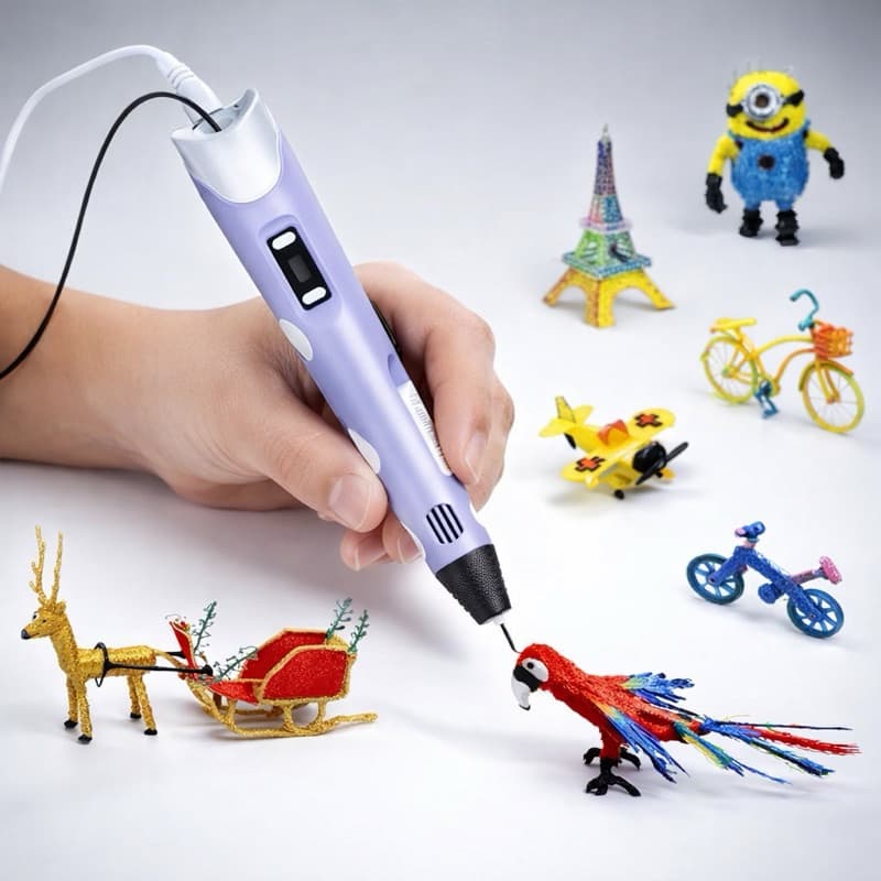 Caneta 3d Impressora Profissional + Refil +cabo Usb Infantil